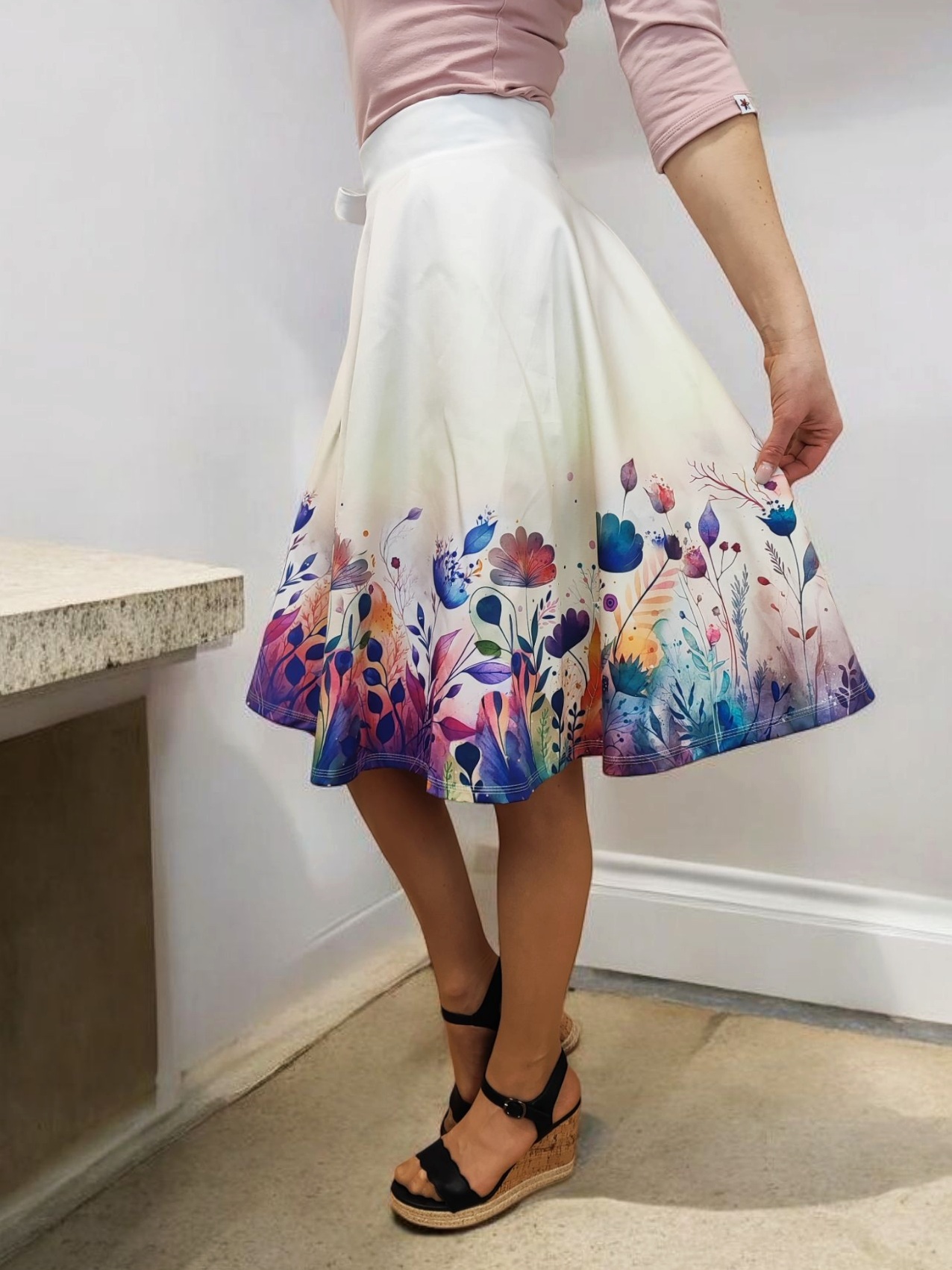 zavinovací sukně květovaná